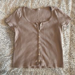 John Galt Mauve Zelly Short Sleeve Top